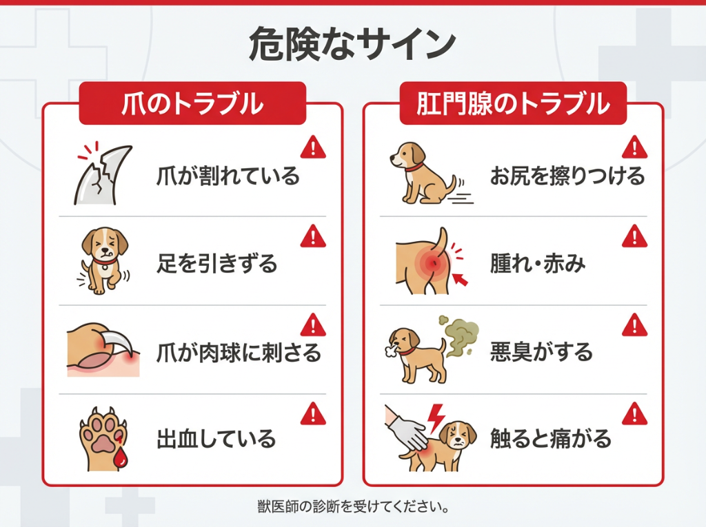 危険なサイン：爪のトラブル・肛門腺のトラブル